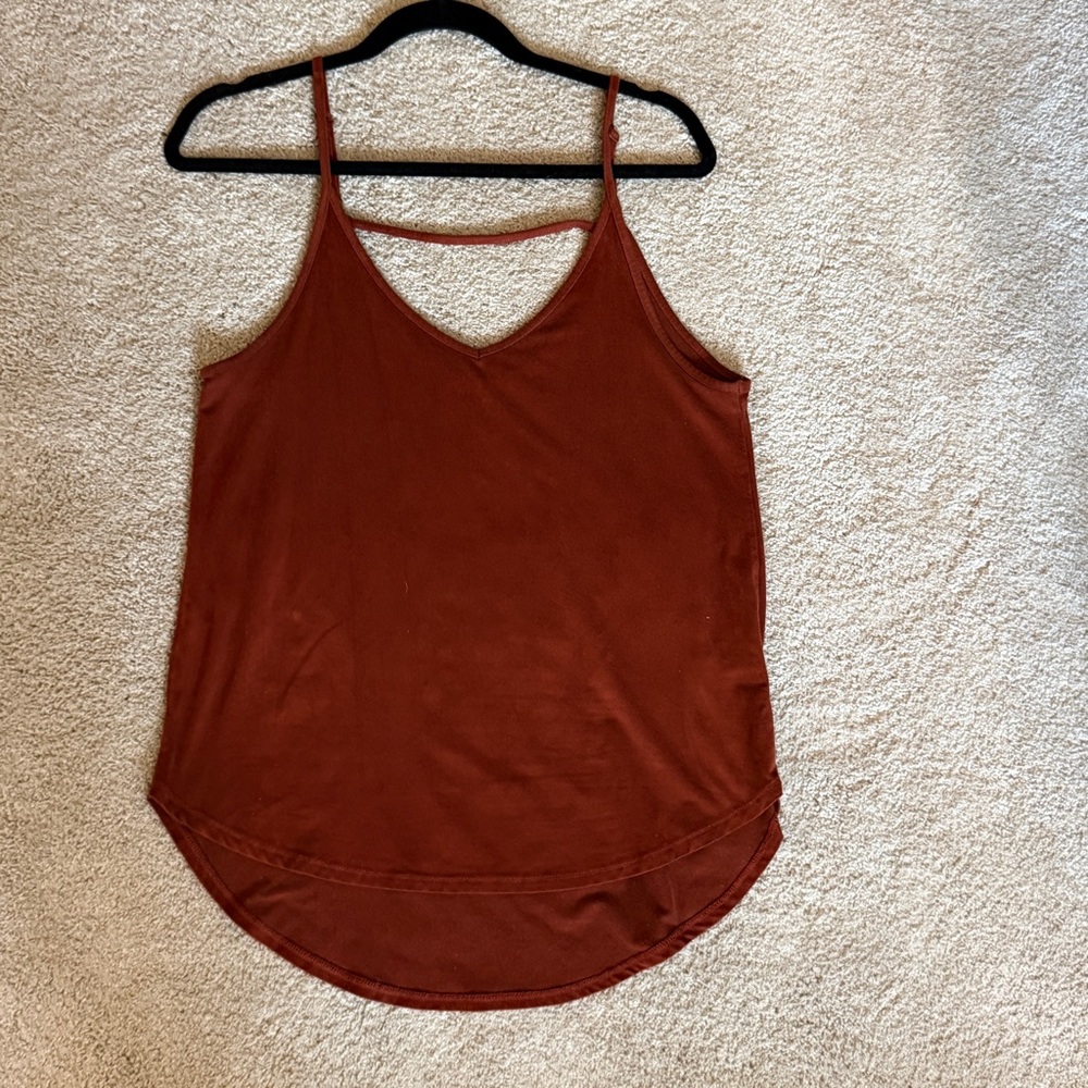 Shyanne Rust Brown V-Neck Spaghetti Strap Camisole
